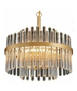 Q&amp;S 6-Lights Gold Modern Crystal CHANDELIER Light Fixture, Luxury Round ... - €208,43 EUR