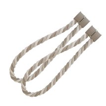 Set of 2 Magnetic Braided Cord Curtain Tiebacks Savoia Cotton Woven - £28.39 GBP