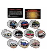 MUSCLE CARS Colorized JFK Half Dollar US 10-Coin Set CORVETTE CAMARO SHE... - $59.95