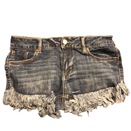 Dollhouse Juniors Blue Frayed Hem Denim Shorts Size 9 Item image 3