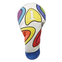 Majek Retro Golf #1 Driver Headcover Psychedelic Design Vintage Leather Style - £19.94 GBP