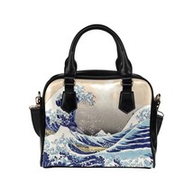 The Japanese Tsunami Great Wave PU Leather Shoulder Handbag Bag - £29.81 GBP