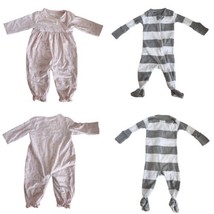 Lot of 2 Infant size 0-3 M Months One- Piece Sleeper Outfits Burt&#39;s Bees Mud Pie - £5.19 GBP