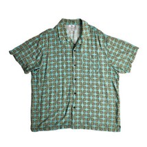 Disney Polynesian Village Resort Tiki Button Front Camp Shirt Green Size Large - £70.43 GBP