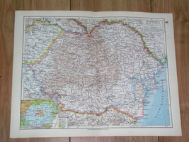 1928 Vintage Map Of Romania Moldova / Transylvania Hungary Slovakia Ukraine - £26.65 GBP