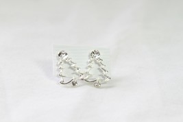 Earrings (New) Silver Christmas Tree - 5/8&quot; - £3.43 GBP