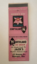 Northland Ice Cream Matchbook Cover Jack&#39;s Famous Food Minneapolis MN no Matches - £8.28 GBP