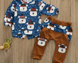 NWT Polar Bear Baby Boys Blue Long Sleeve Shirt &amp; Pants Outfit Set 0-6 M... - $10.99