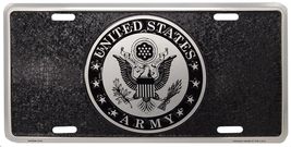 US Army Emblem Black Textured 6&quot;x12&quot; Aluminum License Plate Officially L... - $4.89