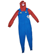 Nintendo Super Mario Bros Adult Unisex Hooded Pajamas Costume One Piece XL New - $39.59