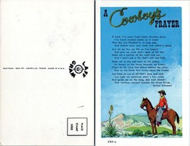 A Cowboy&#39;s Prayer Poem Author Unknown Vintage Postcard - £7.51 GBP