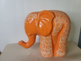 Ceramic Elephant Orange NOS 7 x 9 Inches - $19.80