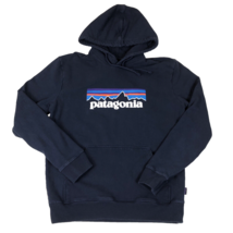 Patagonia P-6 Logo Uprisal Hoodie Men’s Size Medium Blue Regular Fit Out... - $29.69