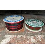 Vtg Stats Fabric Ribbon Crafting Christmas Plaid 10 Yds Each Roll Lot Of... - €20,40 EUR