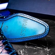 Marco Di Milano Genuine Pirarucu Exotic Lace-Up Shoes Olivieri Royal Blue image 10