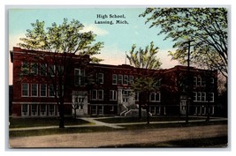 High School Building Lansing Michigan MI UNP DB Postcard U17 - £2.74 GBP
