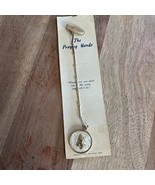 NOS Vintage “The Praying Hands” Gold tone religious metal chain  bookmar... - $34.51 CAD