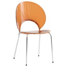 LeisureMod Opulent Mid-Century Modern Plastic Dining Chair in Chrome Met... - $1,987.57 MXN