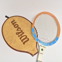 Vintage Spalding Doris Hart Monogram Wooden Racquet, 4 3/8 inch w/ Wilson Cover - £22.05 GBP