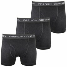 French Connection Men&#39;s 3 Pack Dark Grey w/ Dark Grey Strap Boxer Brief (S08) - £10.87 GBP