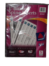 AVERY 1" BINDER SPINE INSERTS 5 sheets p/pkg 89103 notebook (officeD) - $6.00