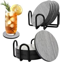 Coasters for Drinks with Holder,6PCS Nonstaining Coasters for Coffee Table Decor - £15.17 GBP