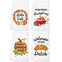 Fall Kitchen Towels Fall Dish Towels Thanksgiving Kitchen Towel Hello Fall Te Ho - £44.91 GBP