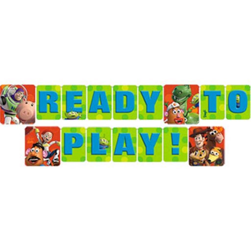Toy Story Ready To Play Banner Birthday Party Supplies 8.5 Foot Plastic New - $3.75