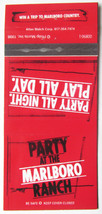 Party at the Marlboro Ranch 1998 Tobacco Advertisement 30 Strike Matchbook Cover - £1.17 GBP