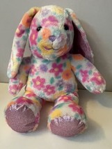 Build A Bear Floral Pawlette Bunny Rabbit Stuffed Plush Sparkly Ears Feet - £15.62 GBP