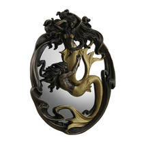 Holding On Merman &amp; Mermaid In a Fluid Embrace Bronze &amp; Gold Finish Wall Mirror - £53.20 GBP
