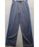 adidas Athletic Pants Youth XL Gray Fleece Lined 3 Stripes Elastic Waist... - $23.09