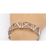 W.C. 925 Sterling Silver - Vintage Modernist Geometric Chain Bracelet - ... - €99,88 EUR