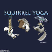 Squirrel Yoga T shirt Cotton S M L XL XXL NWT Blue  - £17.45 GBP