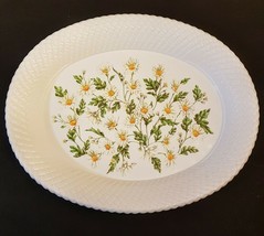 Ullman Melamine Serving TV Tray 18&quot; Basketweave Daisy Pattern AS IS knif... - $9.82