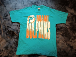 VTG Team Rated Miami Dolphins Men’s T Shirt Size L Single Stitched Made in USA - £24.62 GBP