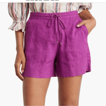 Trina Turk Sooth High Waist Linen Shorts, Wild Aster Purple, Size 14, XL, NWT - $92.57