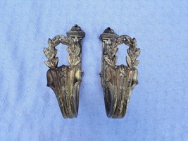 Pair Antique French  Ormolu Gold Tiebacks Hooks for Curtains Drapes - £93.05 GBP