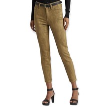 Lauren Ralph Lauren Women&#39;s High-Rise Skinny Ankle Jeans Green Foil Size 2P B4HP - £39.87 GBP