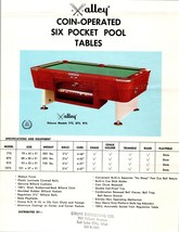 Six Pocket Pool Table Flyer Original Vintage Billiards Game Valley 775 8... - $24.70