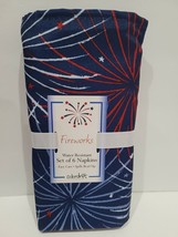 6pc Colordrift Patriotic Americana 4th Of July Fireworks Blue Red Cloth ... - £23.18 GBP