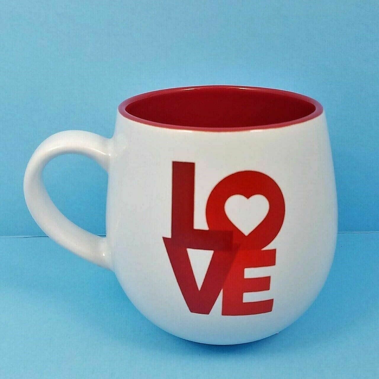 Primary image for Coffee Mug Cup Love in Red and White Colors by Blue Sky Spectrum 17oz 483ml
