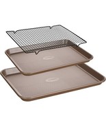 Nonstick Gold Tone Baking Sheet Set w/ Rack, Thick Carbon Steel, 2 Sizes... - $553.99 MXN