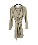 Khaki Wrap Jacket Women&#39;s Size Med Tie Front Dressy Business Professional - £19.46 GBP