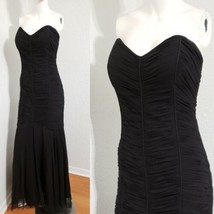 Kurt Thomas Strapless Sweetheart Silk Gown Black Dress Saks 5th Ave Sz 10 - $153.38