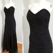 Kurt Thomas Strapless Sweetheart Silk Gown Black Dress Saks 5th Ave Sz 10 - £120.33 GBP