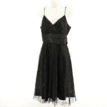 Onyx Nite Womens Sleeveless Party Dress 8 Black Glitter Sparkle Tulle Be... - $35.68