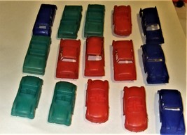 Vintage Lot of 12 Miniature GIANT Brand HONG KONG Plastic Cars 1950&#39;s - $10.00
