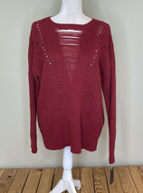 Rachel roy NWT $89 women’s pullover sweater Size M Red K2 - £10.19 GBP