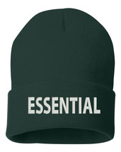 ESSENTIAL Embroidered Cuffed Beanie Hat, Embroidered Gift, Winter Hat - £12.36 GBP